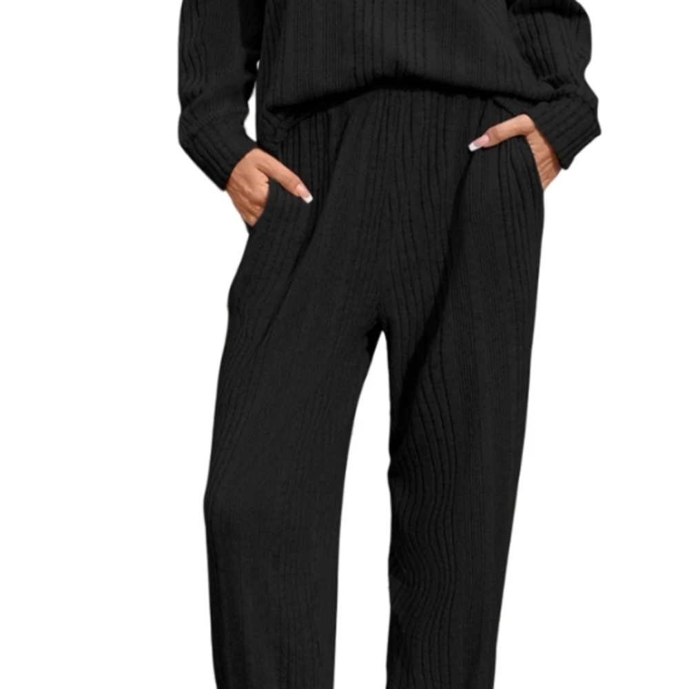 UVN L Two Piece Set for Women Casual Outfit Set Textured With Pockets